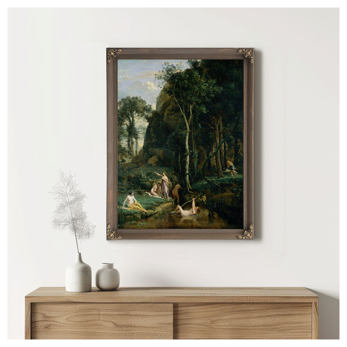 Diana Actaeon Diana Surprised Her Bath By Camille Corot