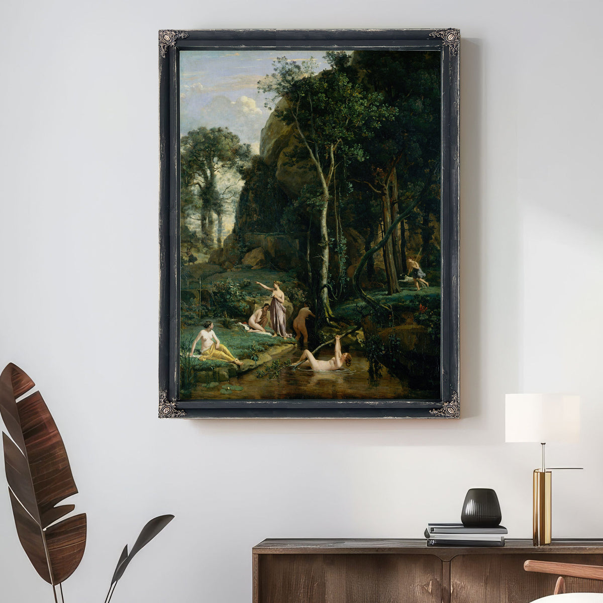 Diana Actaeon Diana Surprised Her Bath By Camille Corot