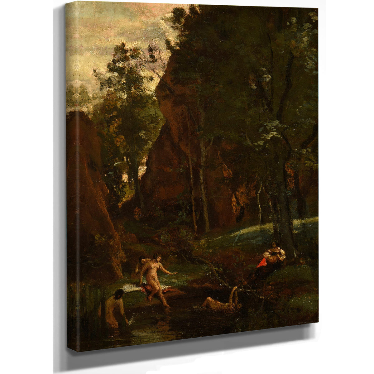 Diane Au Bain By Camille Corot