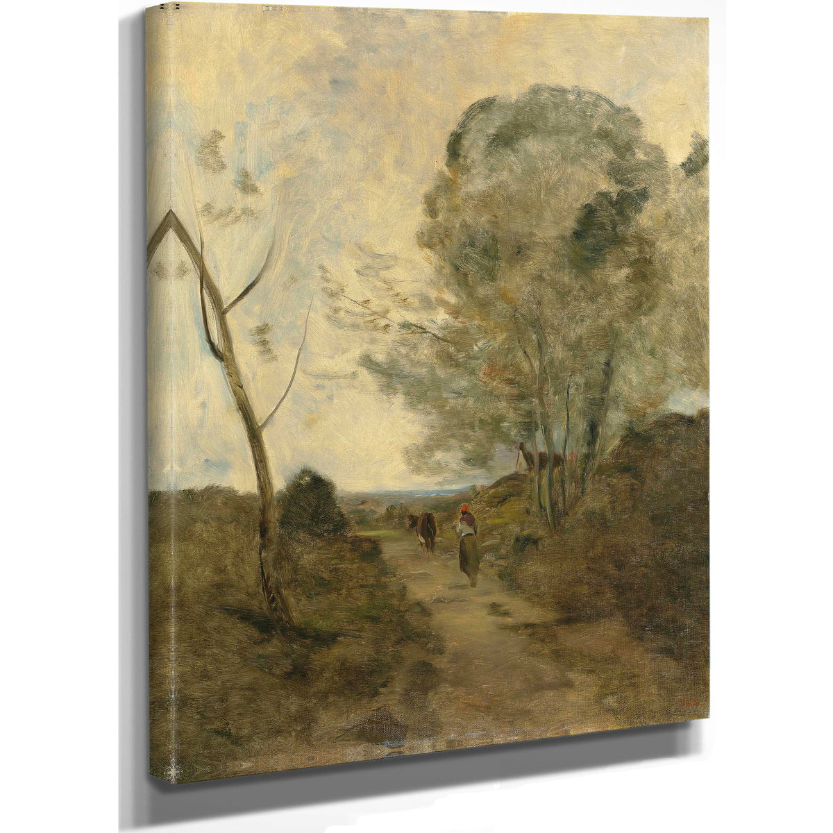 Environs Darleux Paysanne Conduisant By Camille Corot