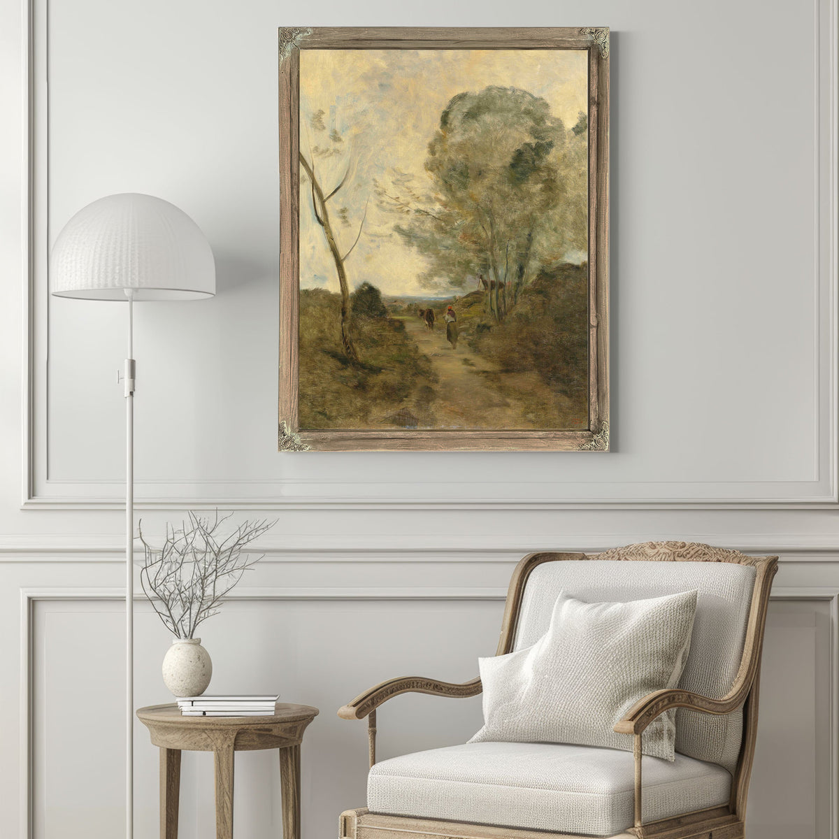 Environs Darleux Paysanne Conduisant By Camille Corot