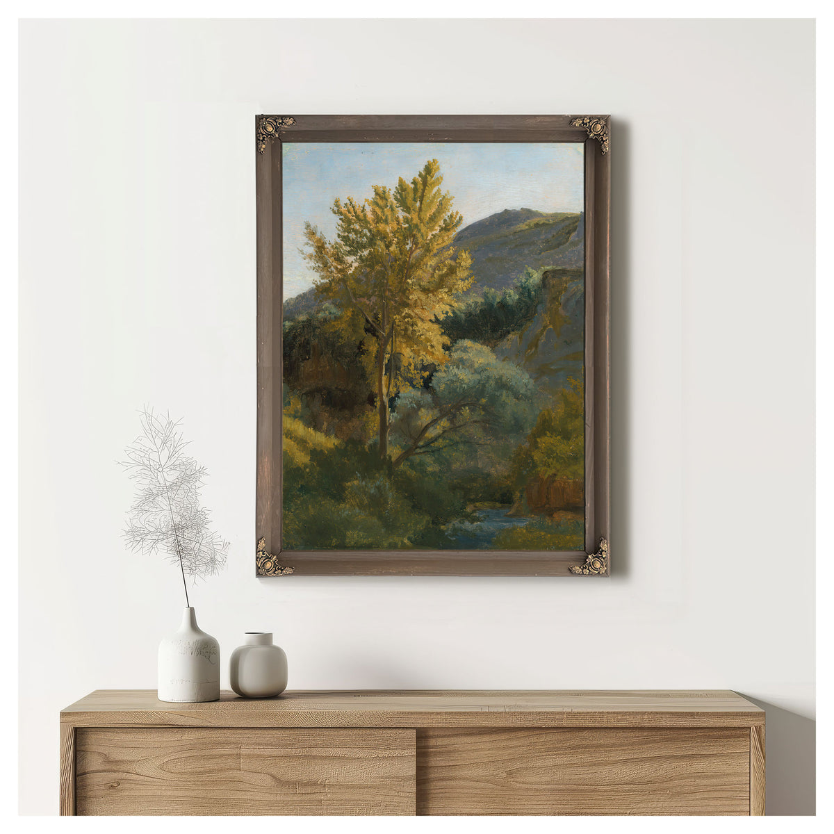 Etude Darbre Pres Dun Torrent En By Camille Corot