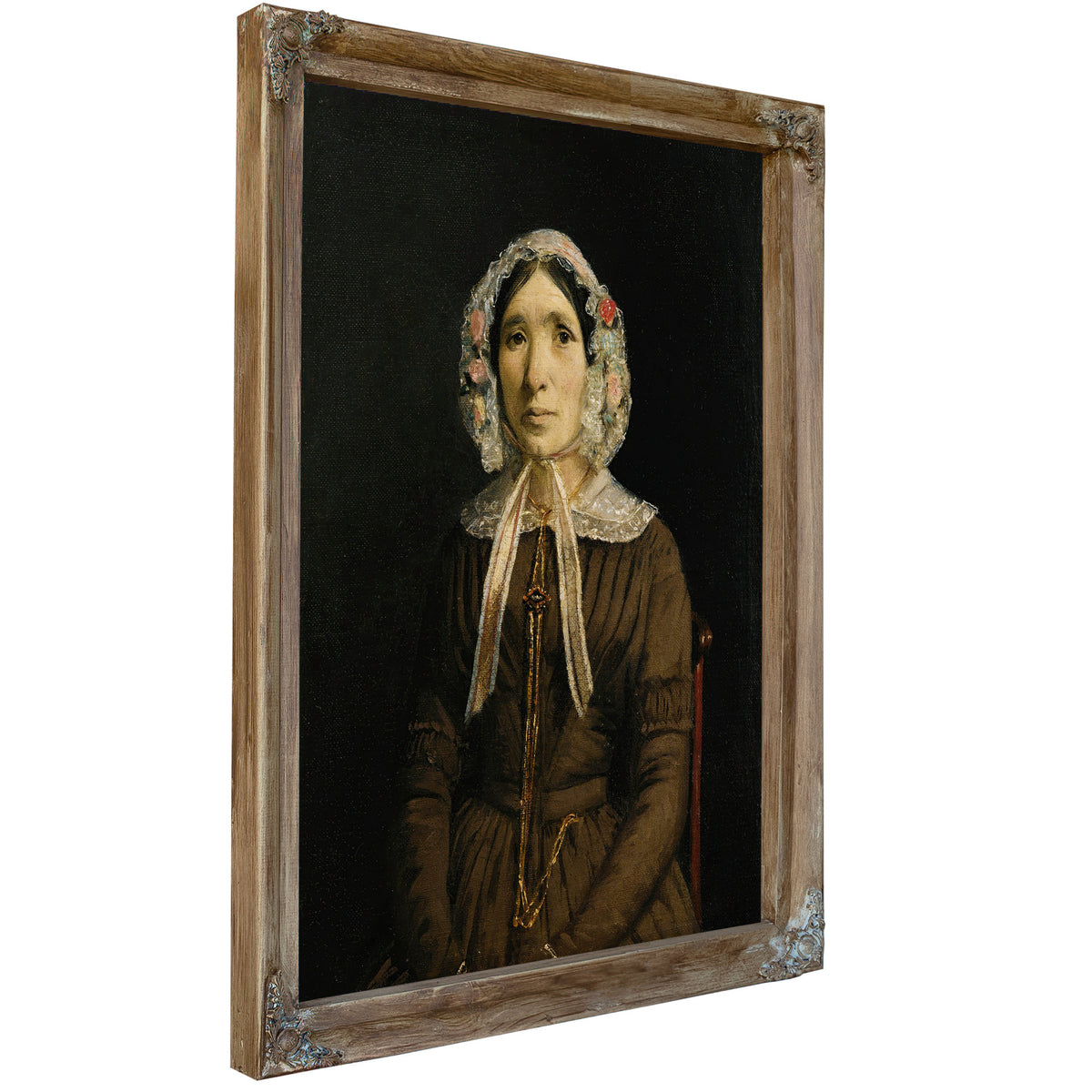 Femme Au Bonnet de Dentelle By Camille Corot