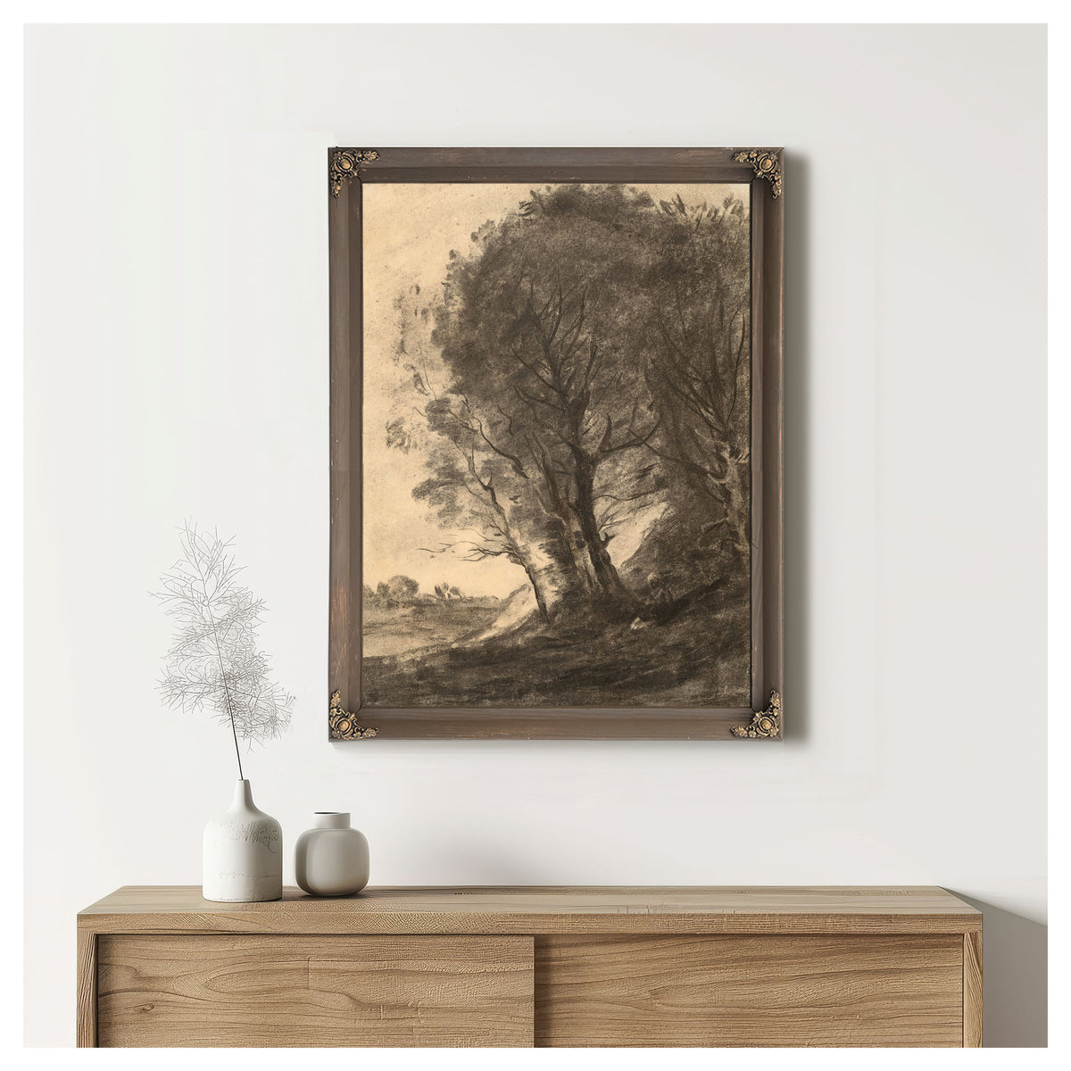 Figure Assise Dans Un Paysage Arbore By Camille Corot