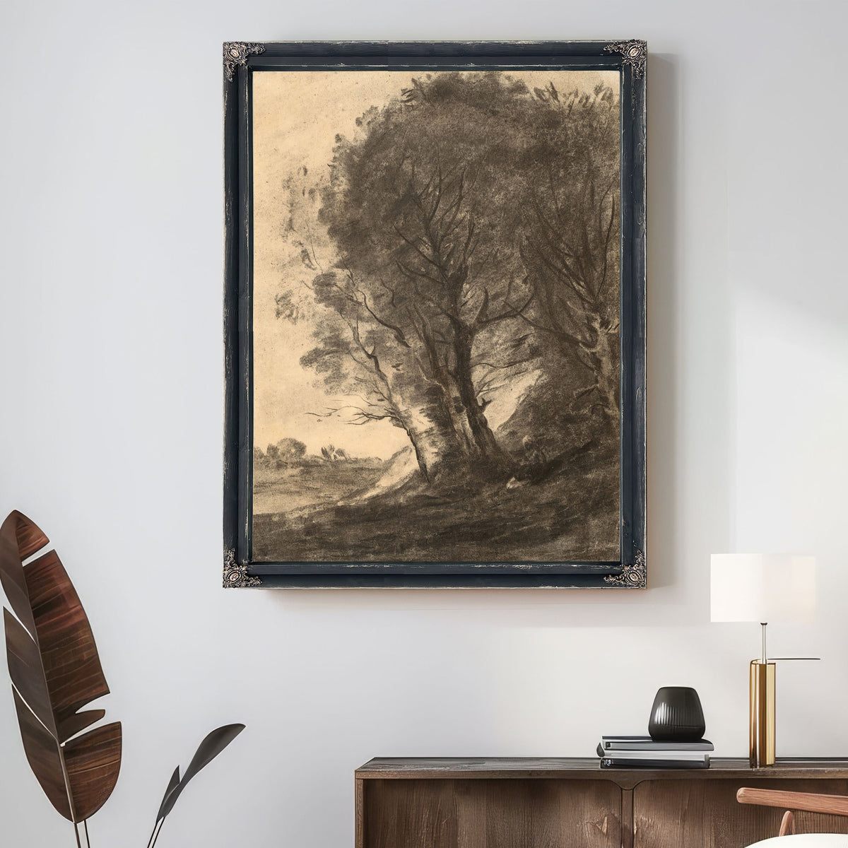 Figure Assise Dans Un Paysage Arbore By Camille Corot