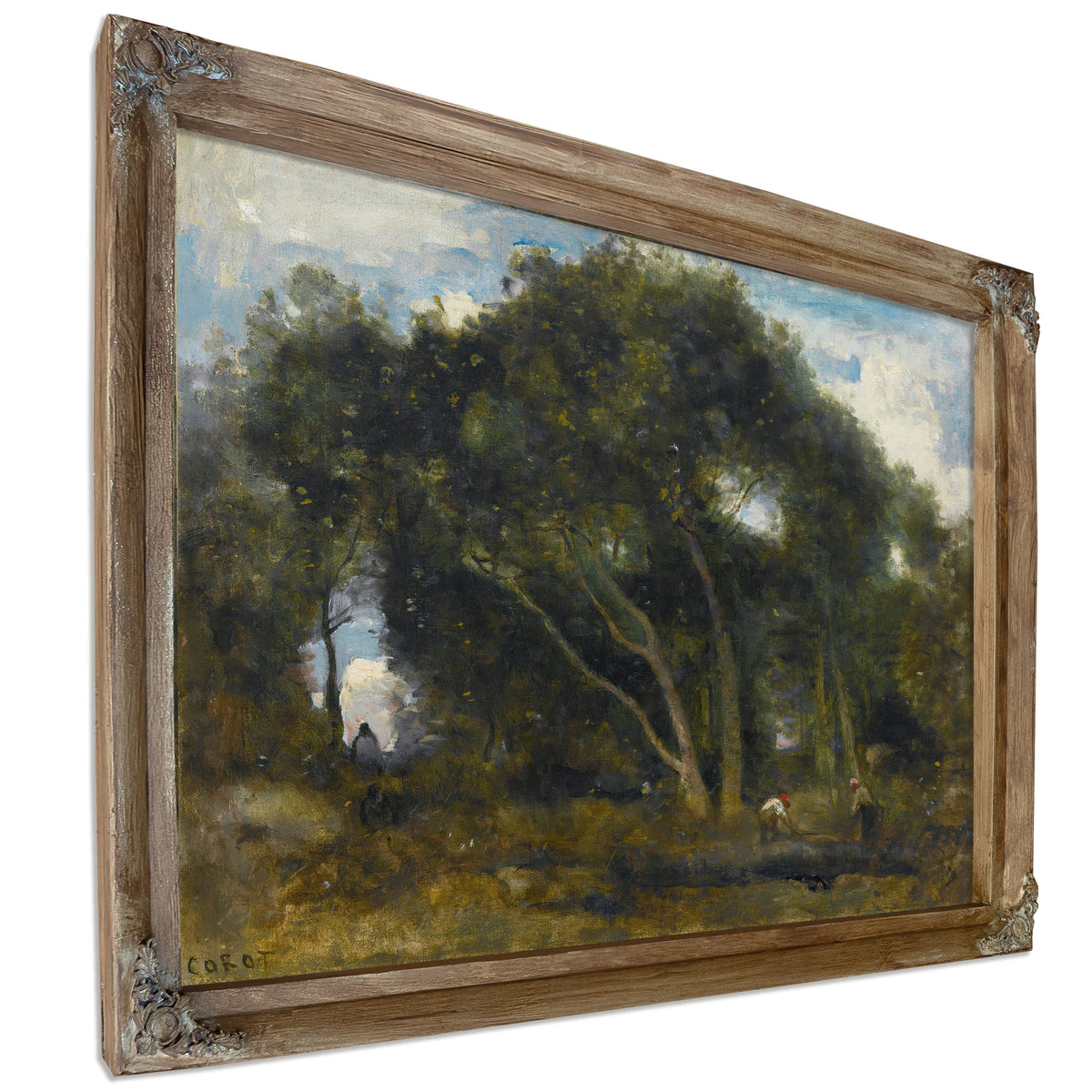 Fontainebleau Chenes Inclines Dans Une By Camille Corot