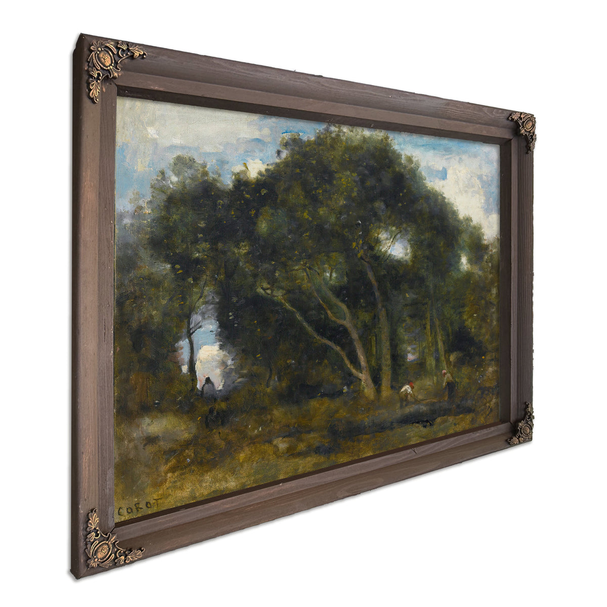 Fontainebleau Chenes Inclines Dans Une By Camille Corot