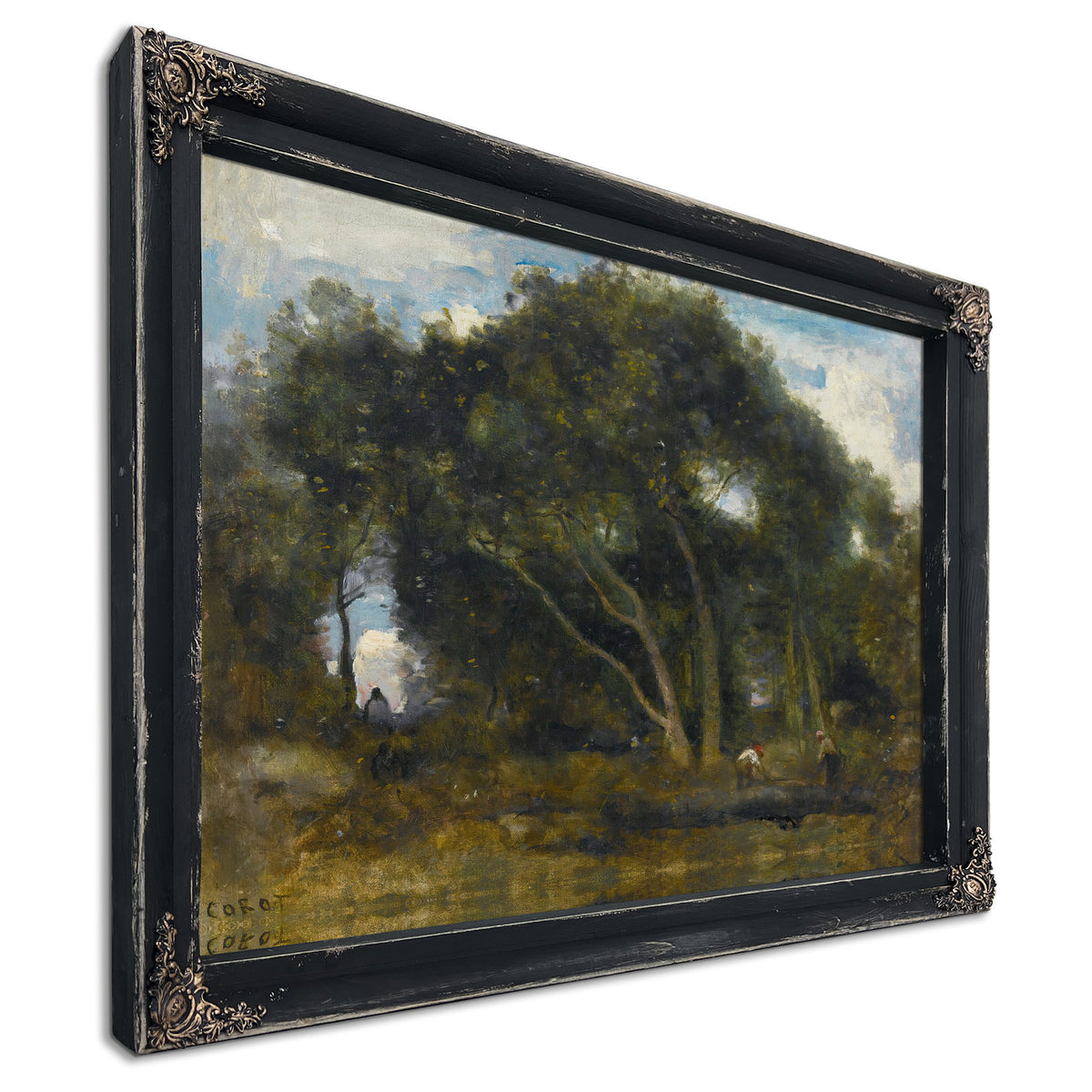 Fontainebleau Chenes Inclines Dans Une By Camille Corot