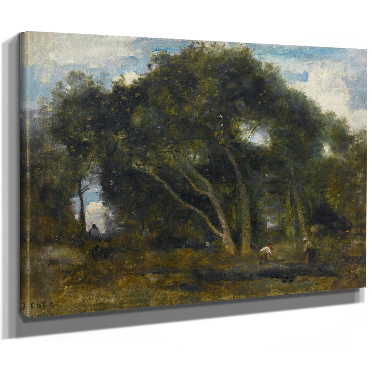 Fontainebleau Chenes Inclines Dans Une By Camille Corot