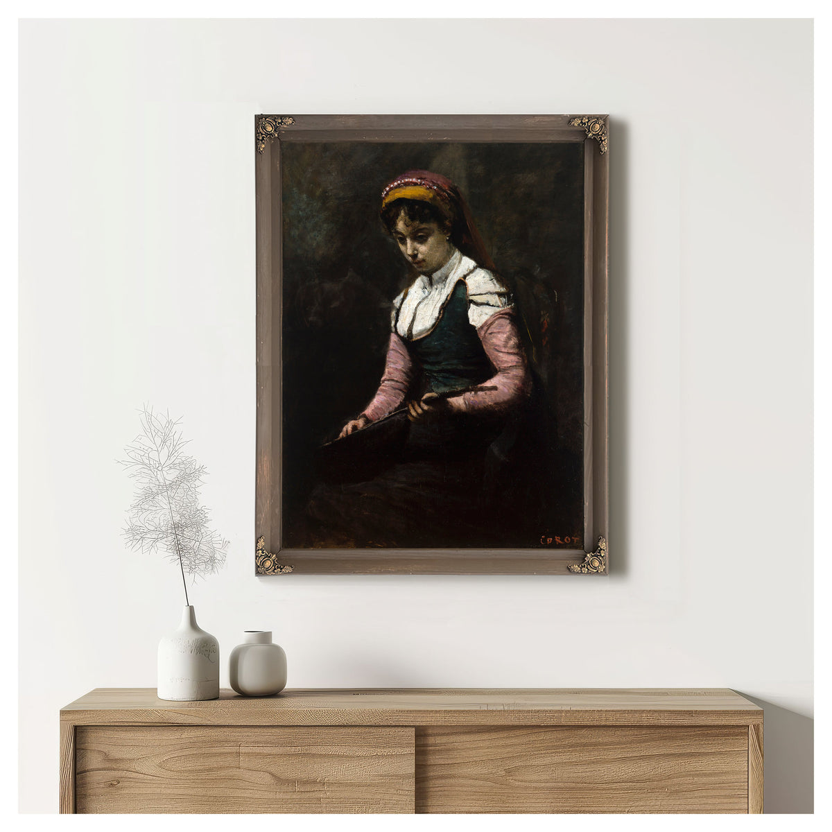 Girl Mandolin By Camille Corot