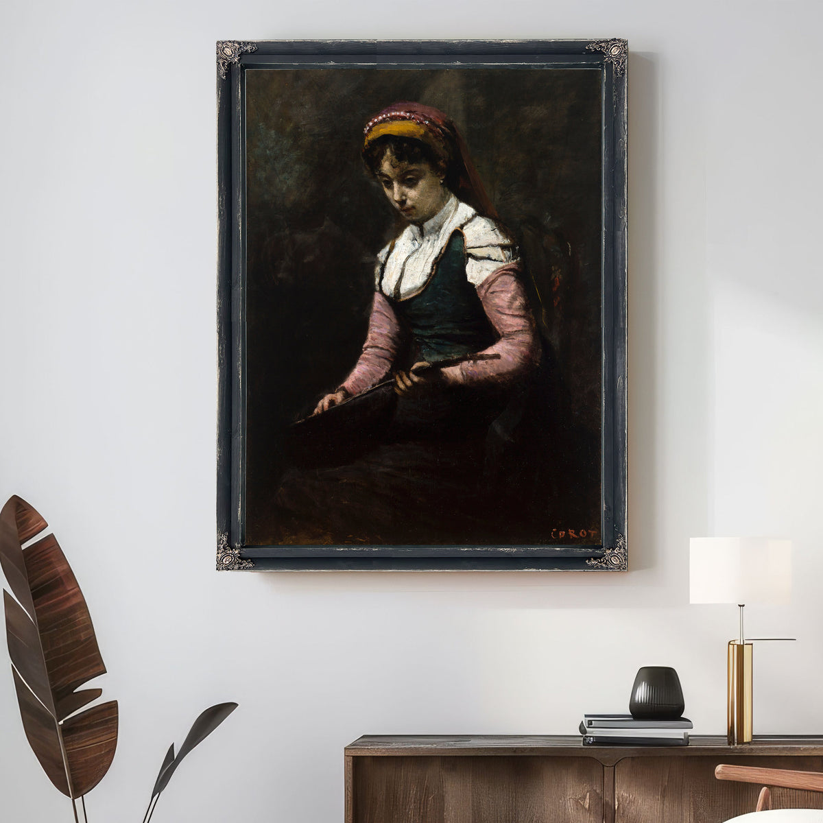 Girl Mandolin By Camille Corot