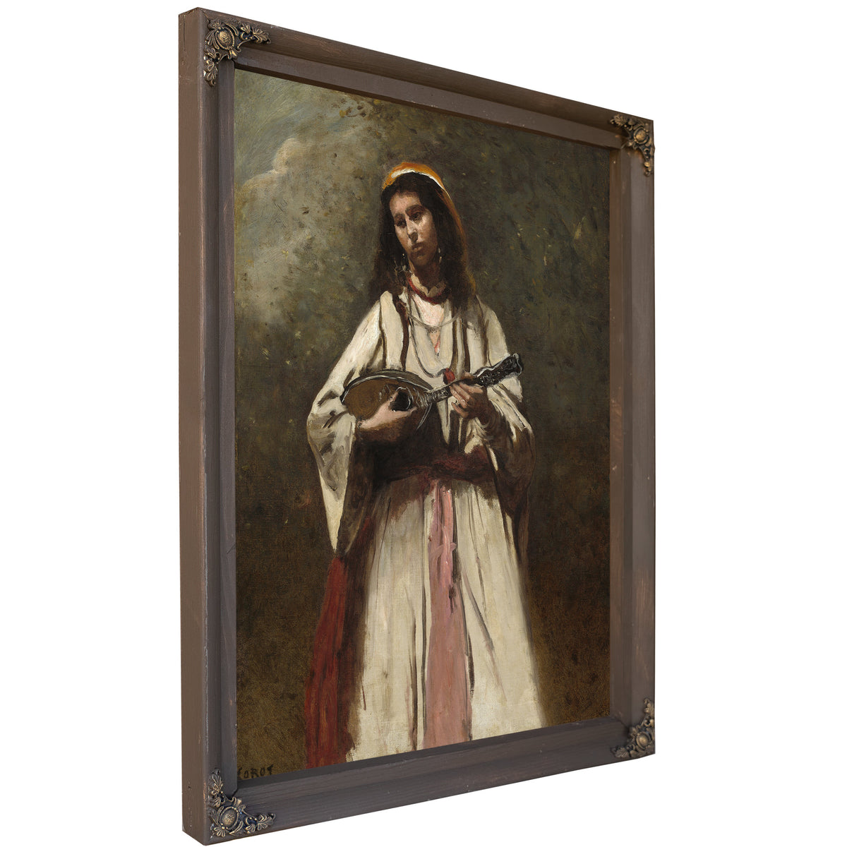 Gypsy Woman Mandolin By Camille Corot