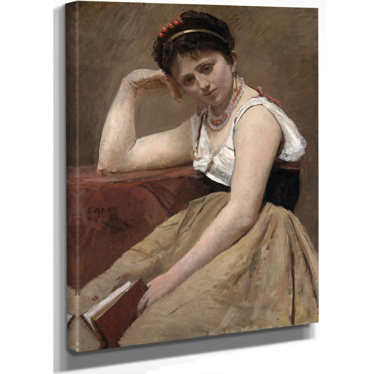 Interrupted Reading By Camille Corot