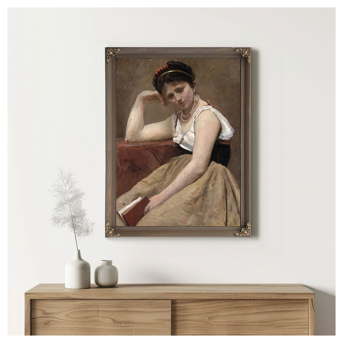 Interrupted Reading By Camille Corot
