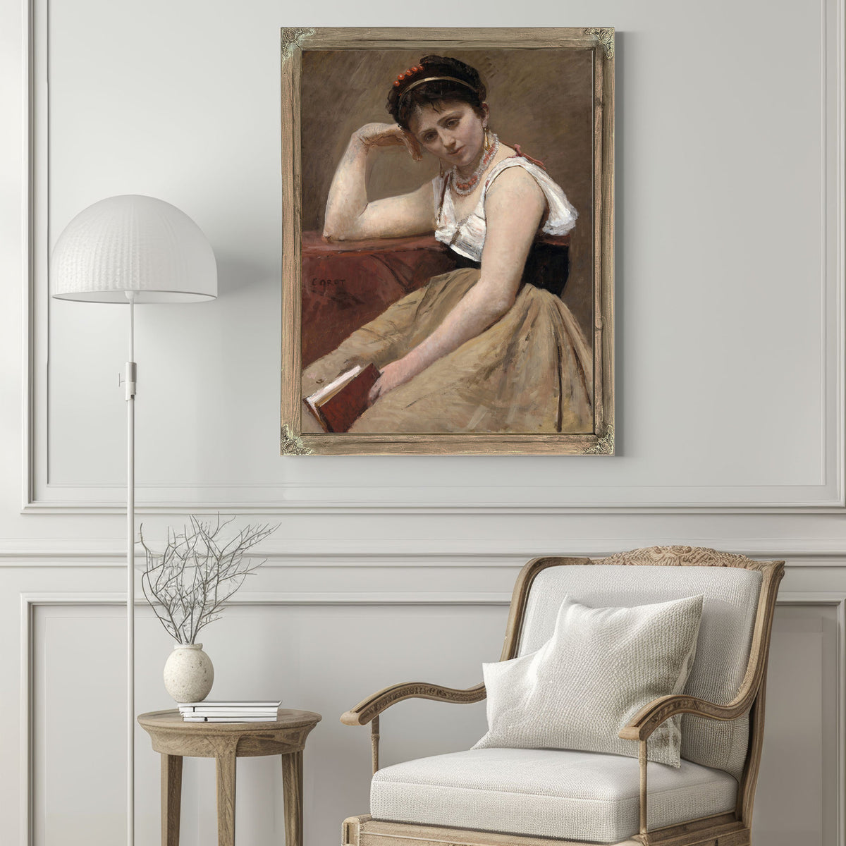 Interrupted Reading By Camille Corot