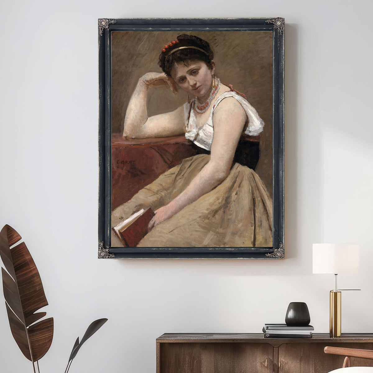 Interrupted Reading By Camille Corot