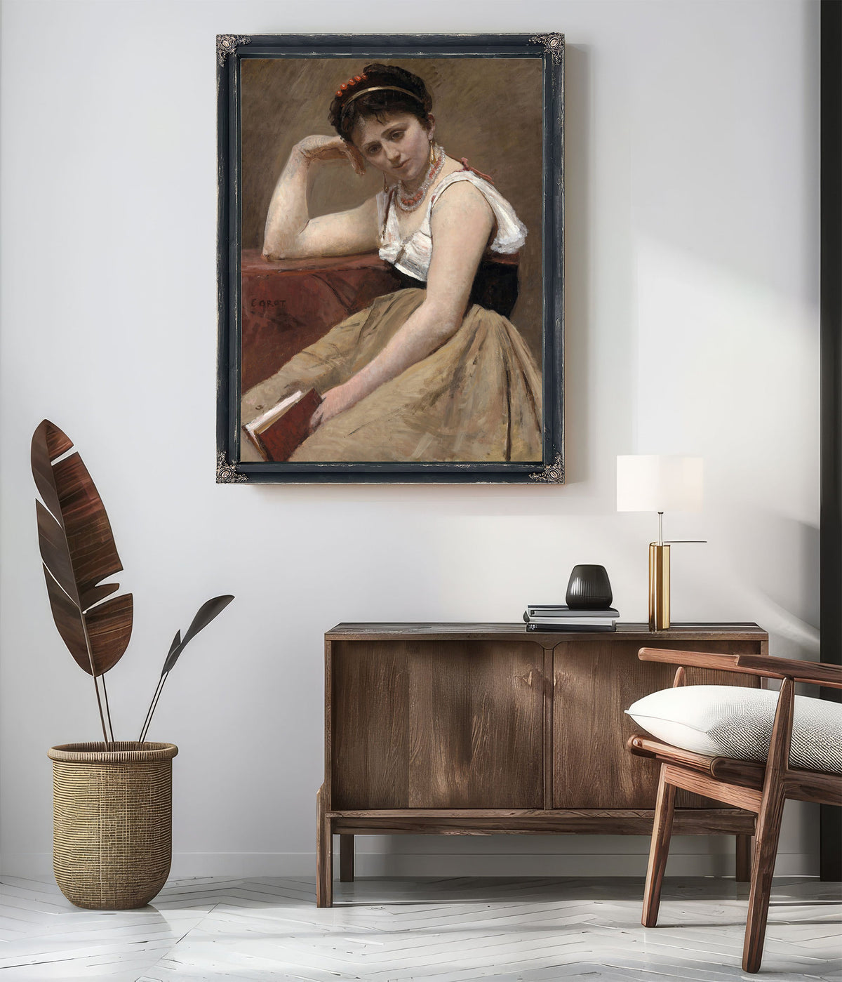 Interrupted Reading By Camille Corot
