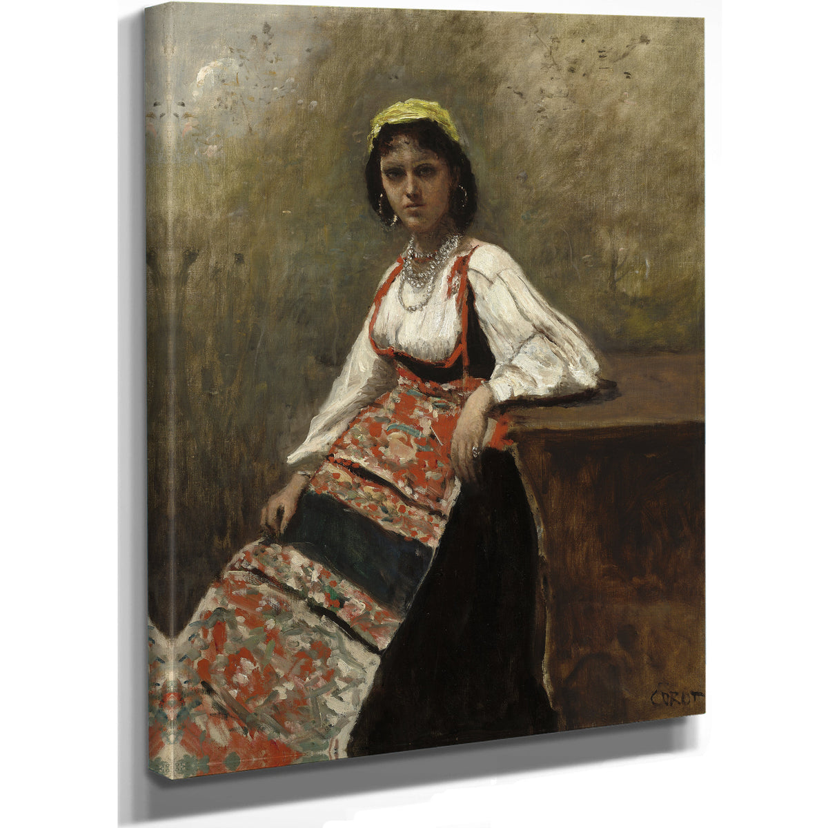 Italian Woman la Morieri By Camille Corot