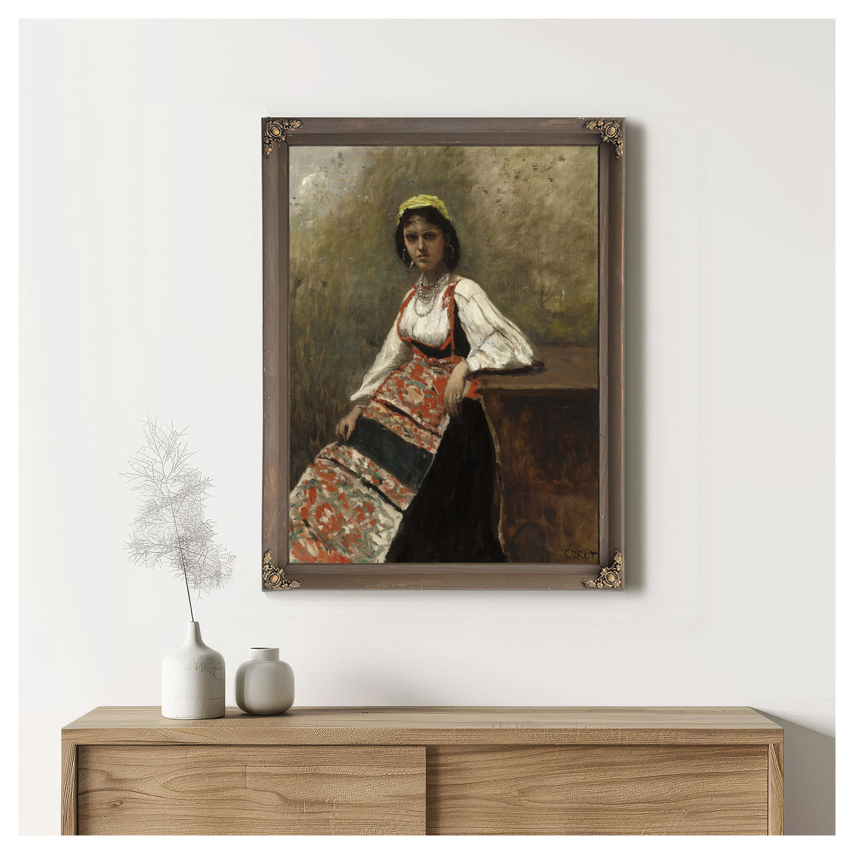Italian Woman la Morieri By Camille Corot