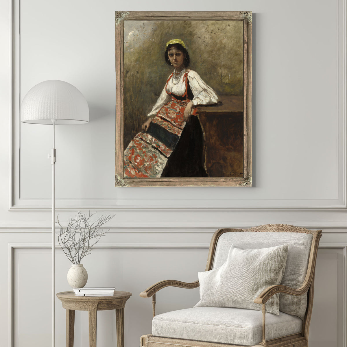 Italian Woman la Morieri By Camille Corot