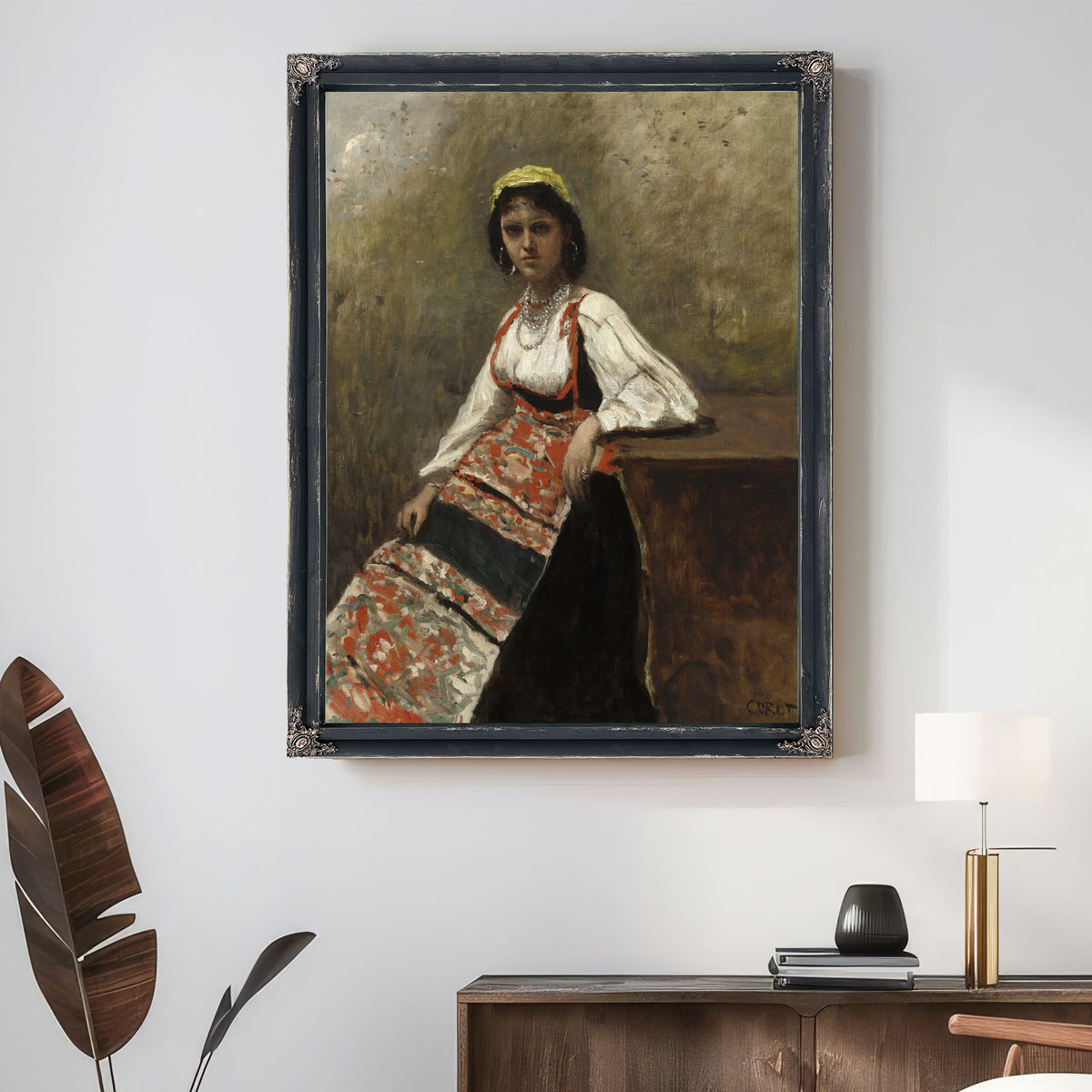 Italian Woman la Morieri By Camille Corot