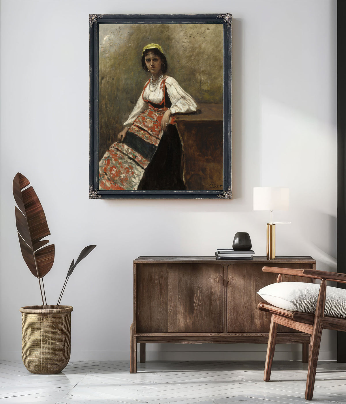 Italian Woman la Morieri By Camille Corot