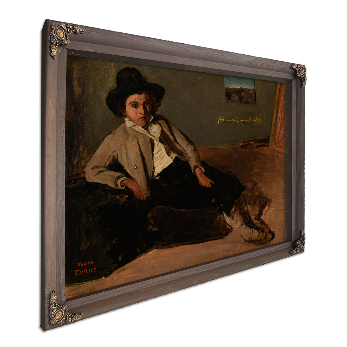 Jeune Italien Assis By Camille Corot