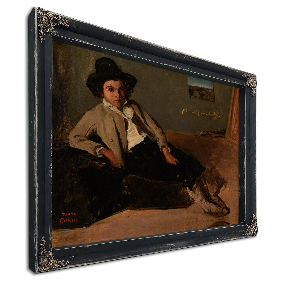 Jeune Italien Assis By Camille Corot