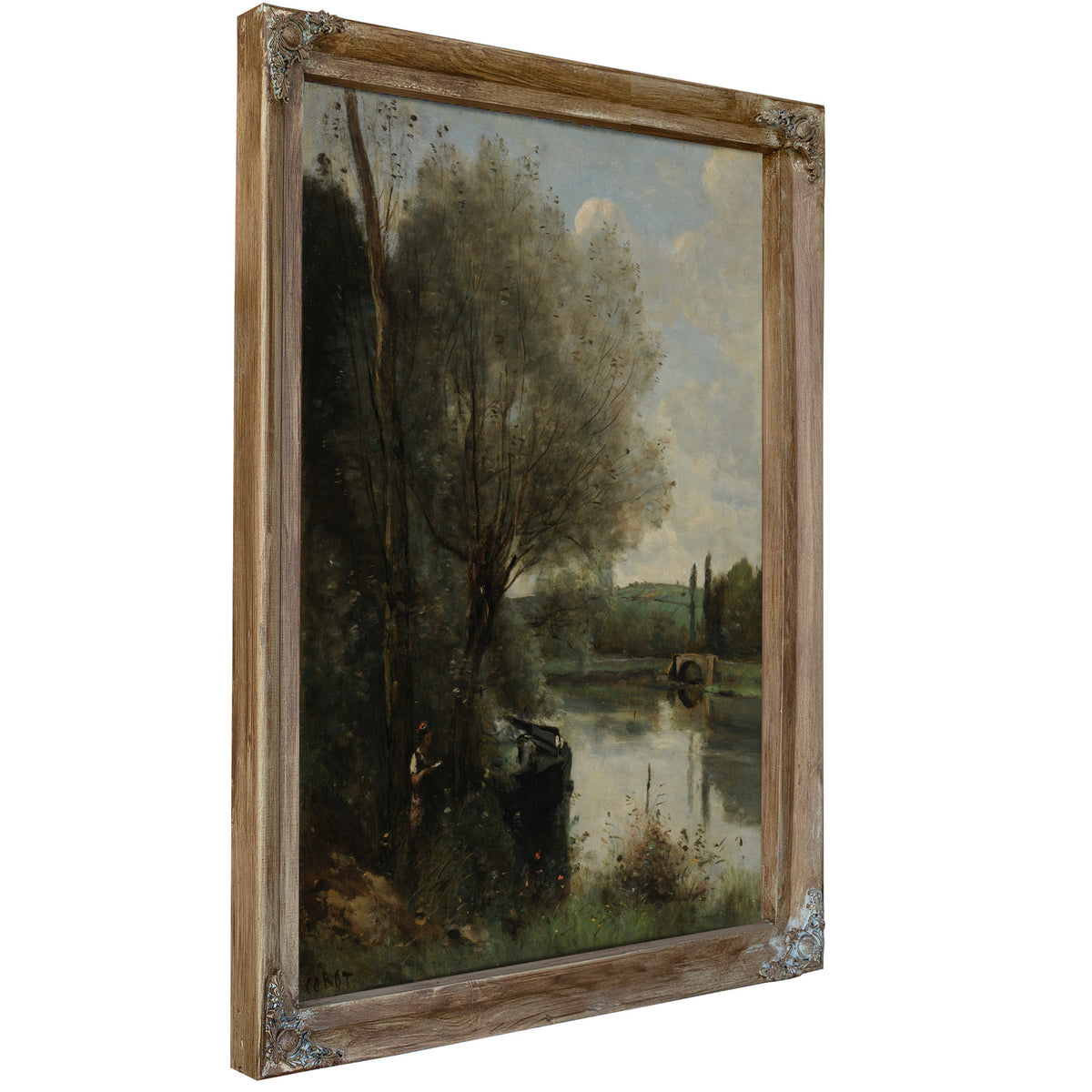 La Liseuse Sur la Rive Boisee By Camille Corot
