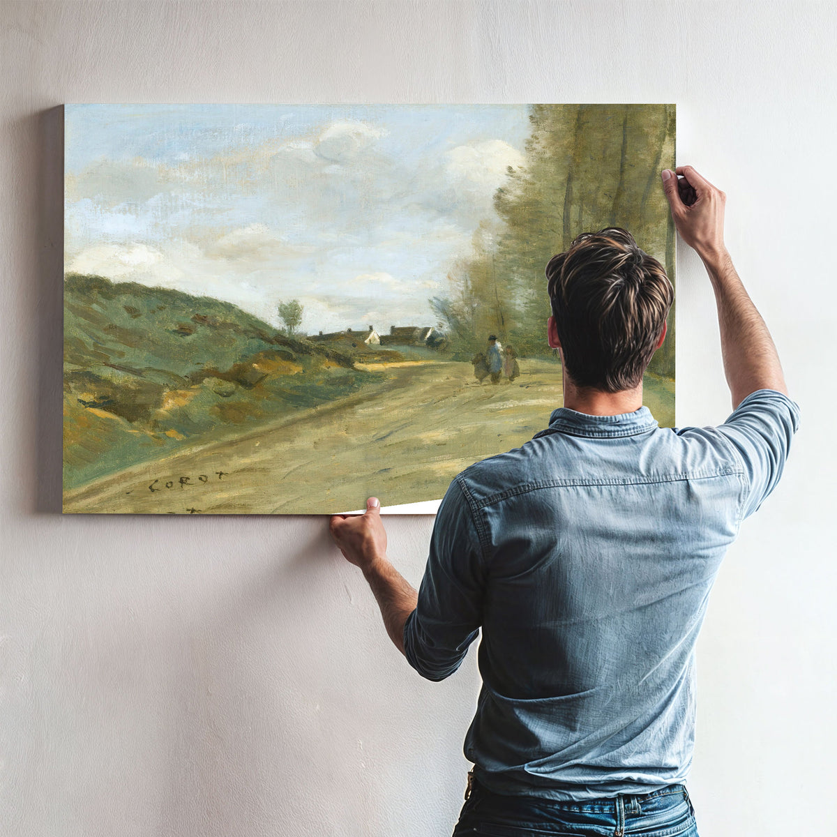 La Route de Gouvieux Pres de Chantilly By Camille Corot