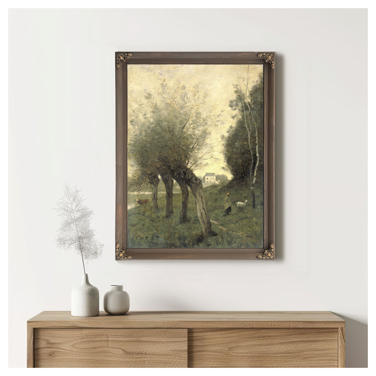 Landscape Pollard Willows By Camille Corot