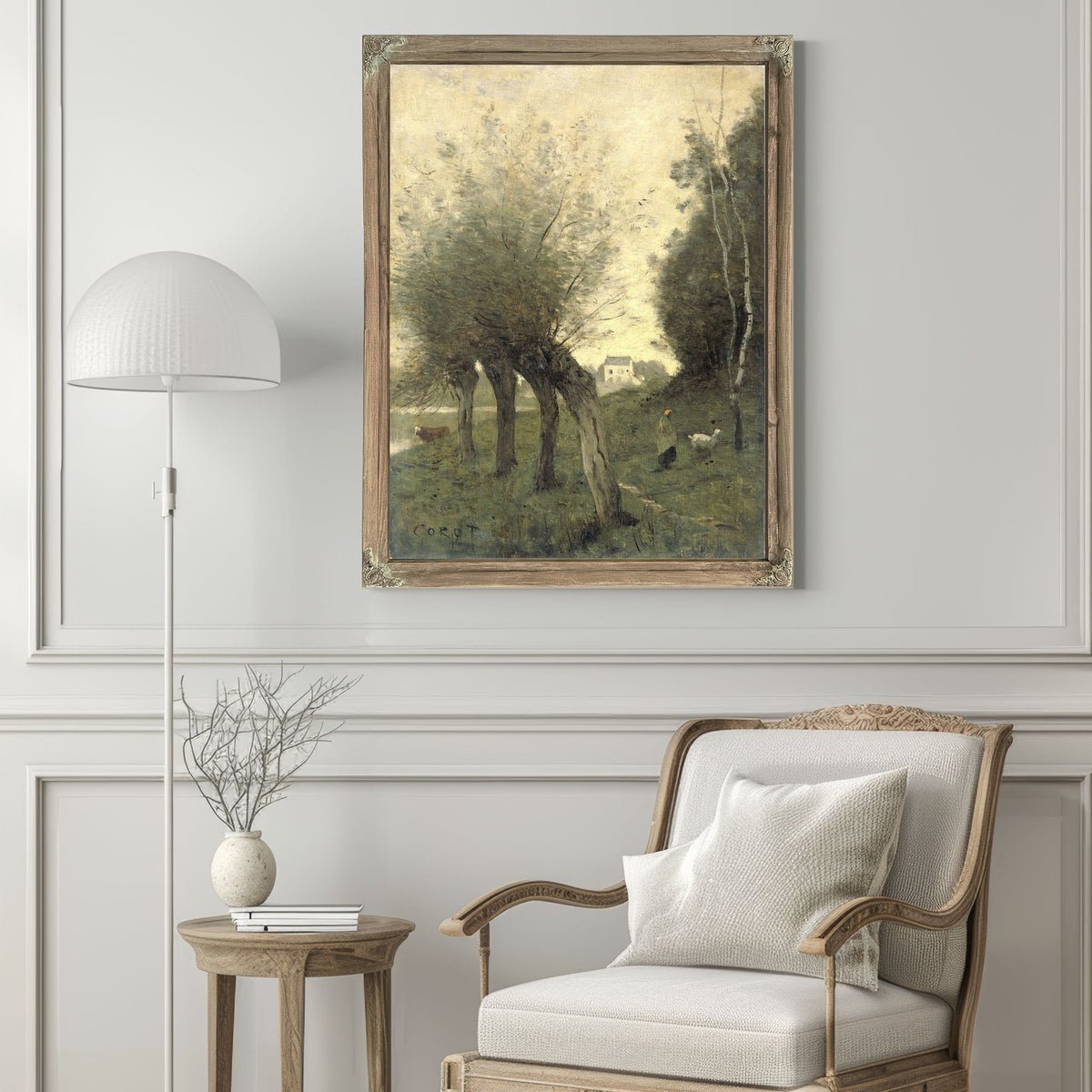 Landscape Pollard Willows By Camille Corot