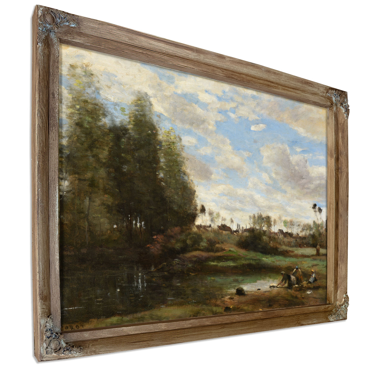 Laveuses Au Bord de Leau By Camille Corot