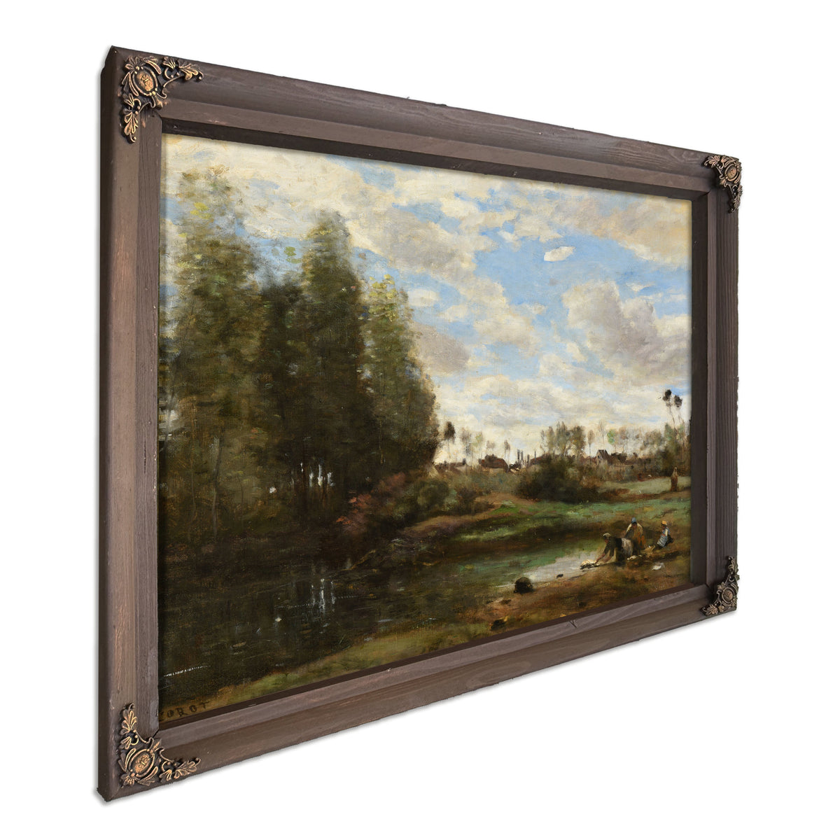 Laveuses Au Bord de Leau By Camille Corot
