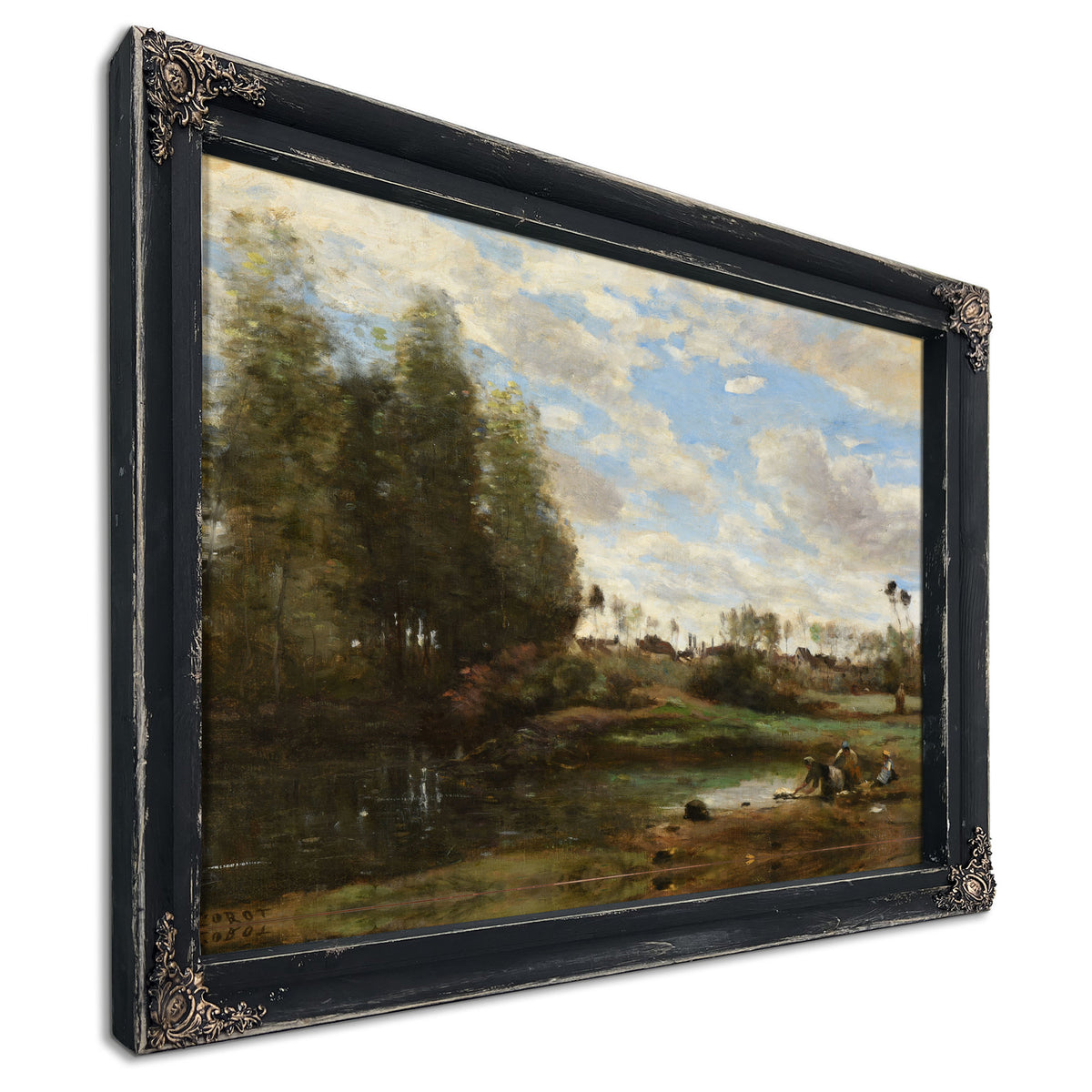 Laveuses Au Bord de Leau By Camille Corot