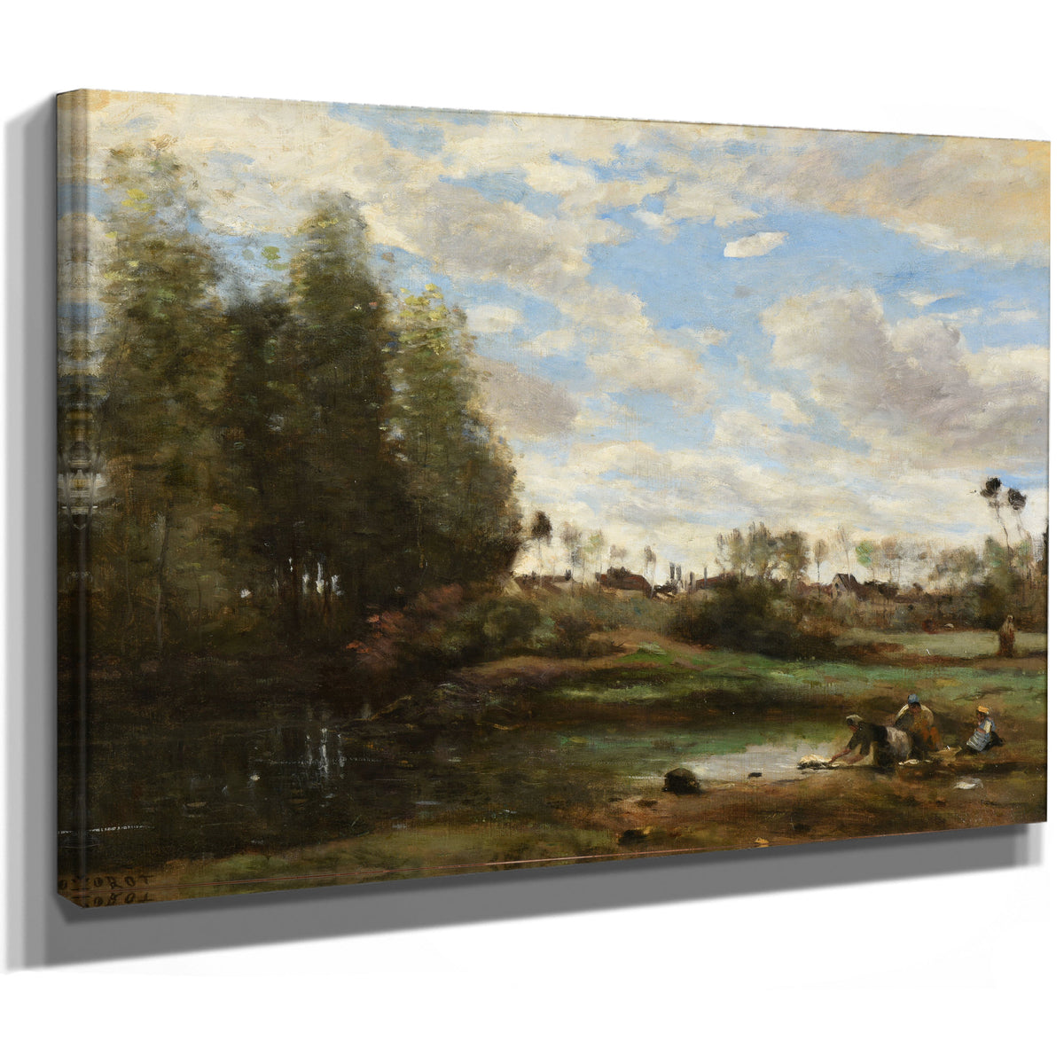 Laveuses Au Bord de Leau By Camille Corot