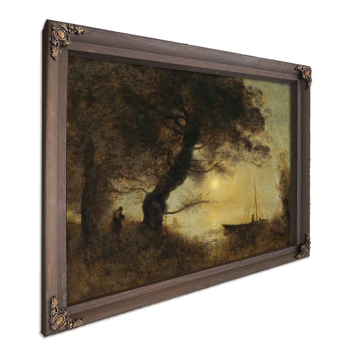 Le Bateau Au Claire de Lune By Camille Corot