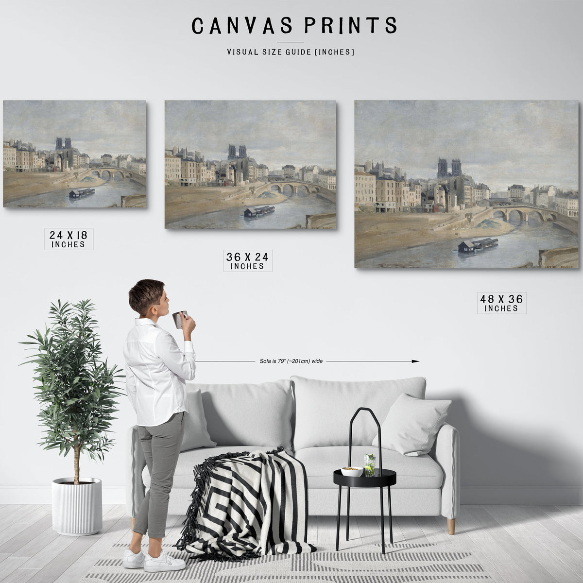 Le Quai Des Orfevres et le Pont Saint By Camille Corot