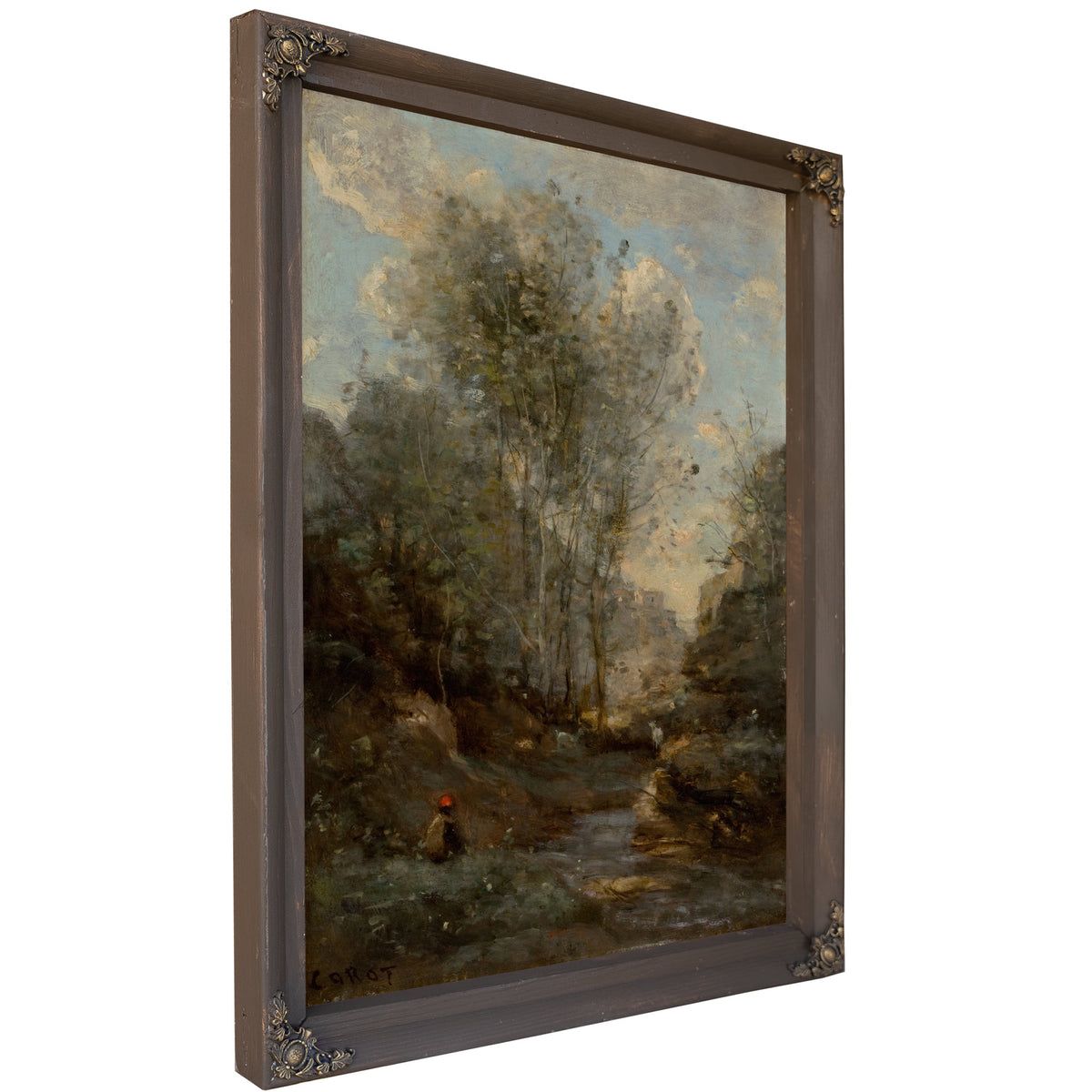 Le Vallon Des Chevres Souvenir du Lac By Camille Corot