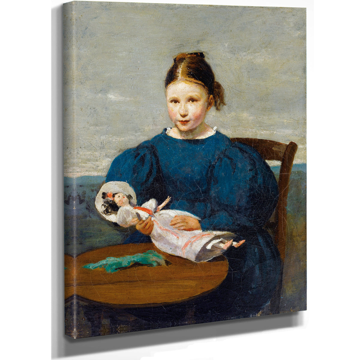 Little Girl a Doll By Camille Corot