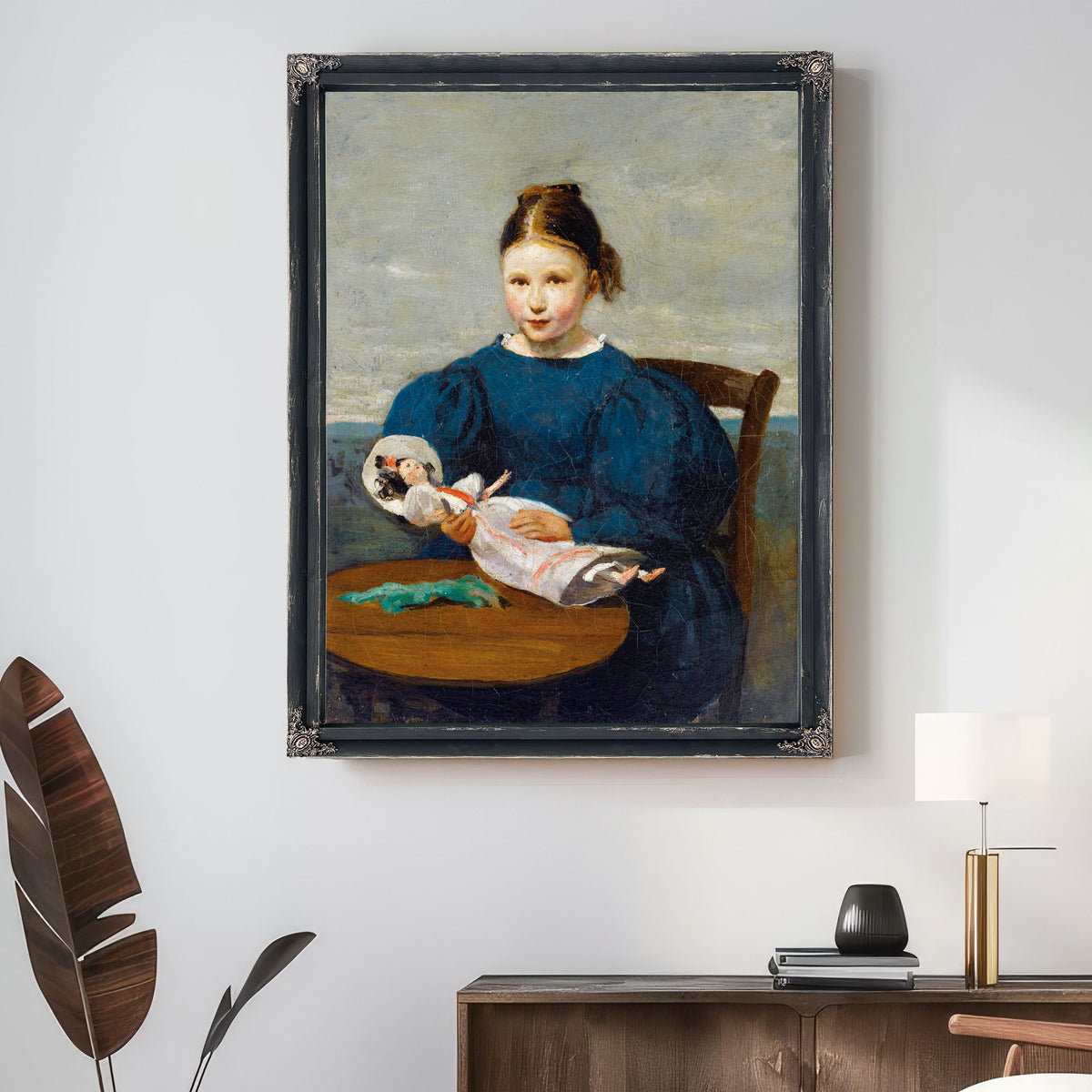 Little Girl a Doll By Camille Corot