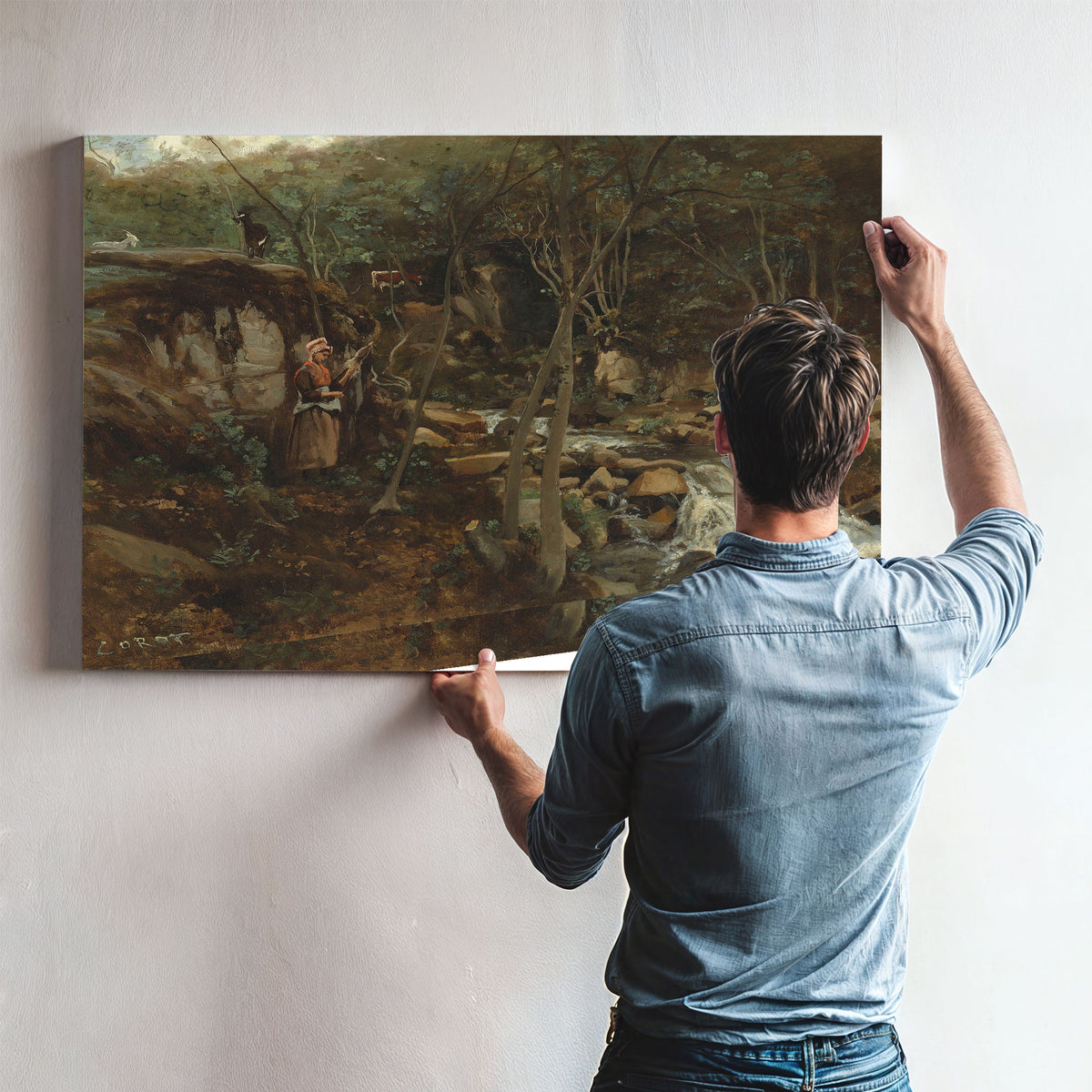 Lormes Un Torrent Avec Une Chevriere By Camille Corot