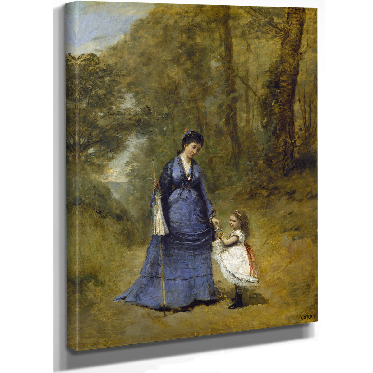 Madame Stumpf Her Daughter By Camille Corot