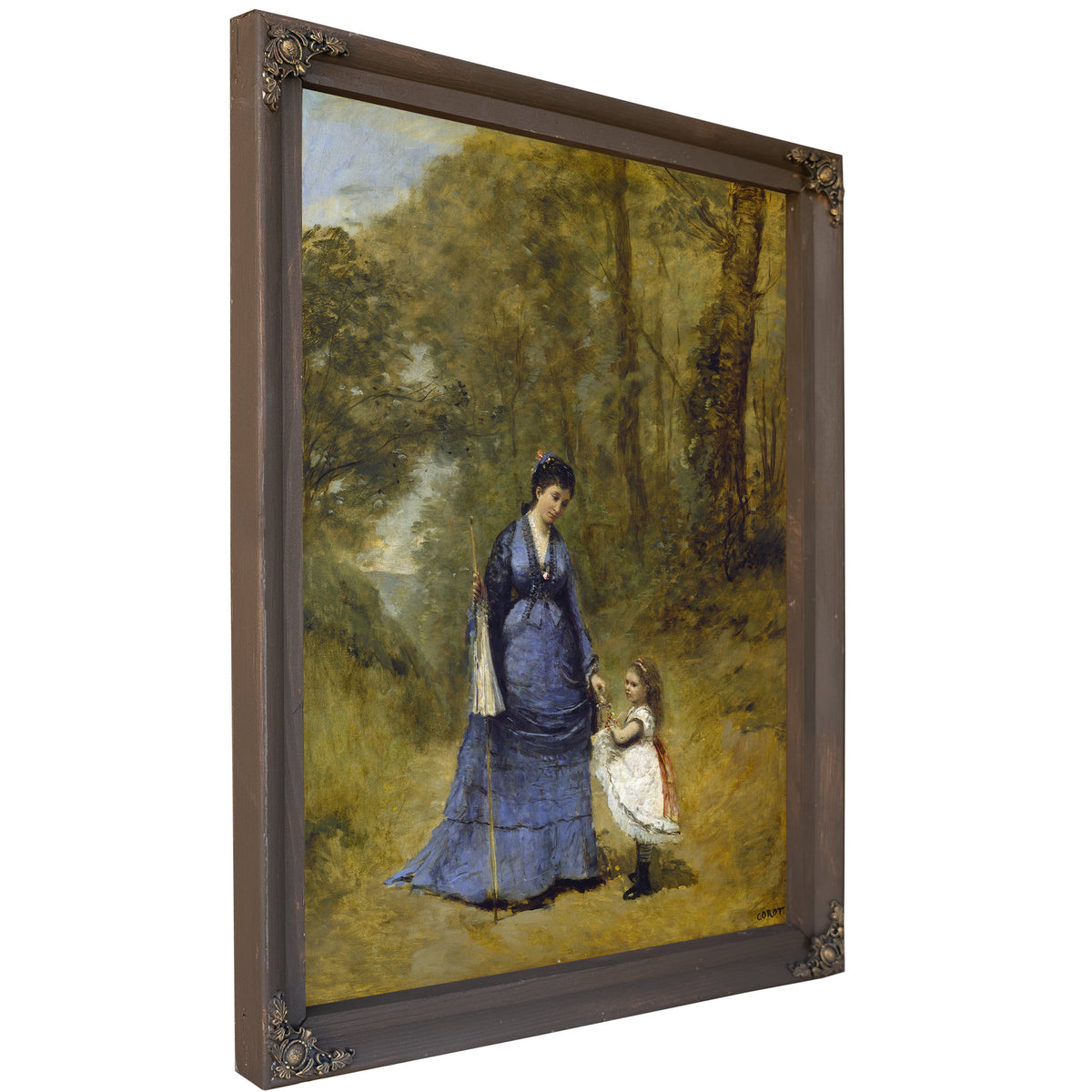 Madame Stumpf Her Daughter By Camille Corot