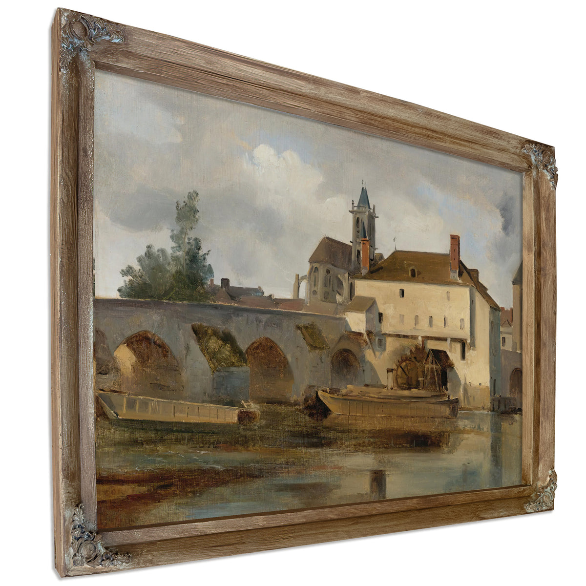 Moret Sur Loing le Pont et Leglise By Camille Corot