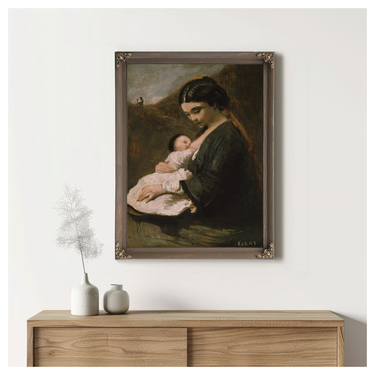 Mother Child S By Camille Corot