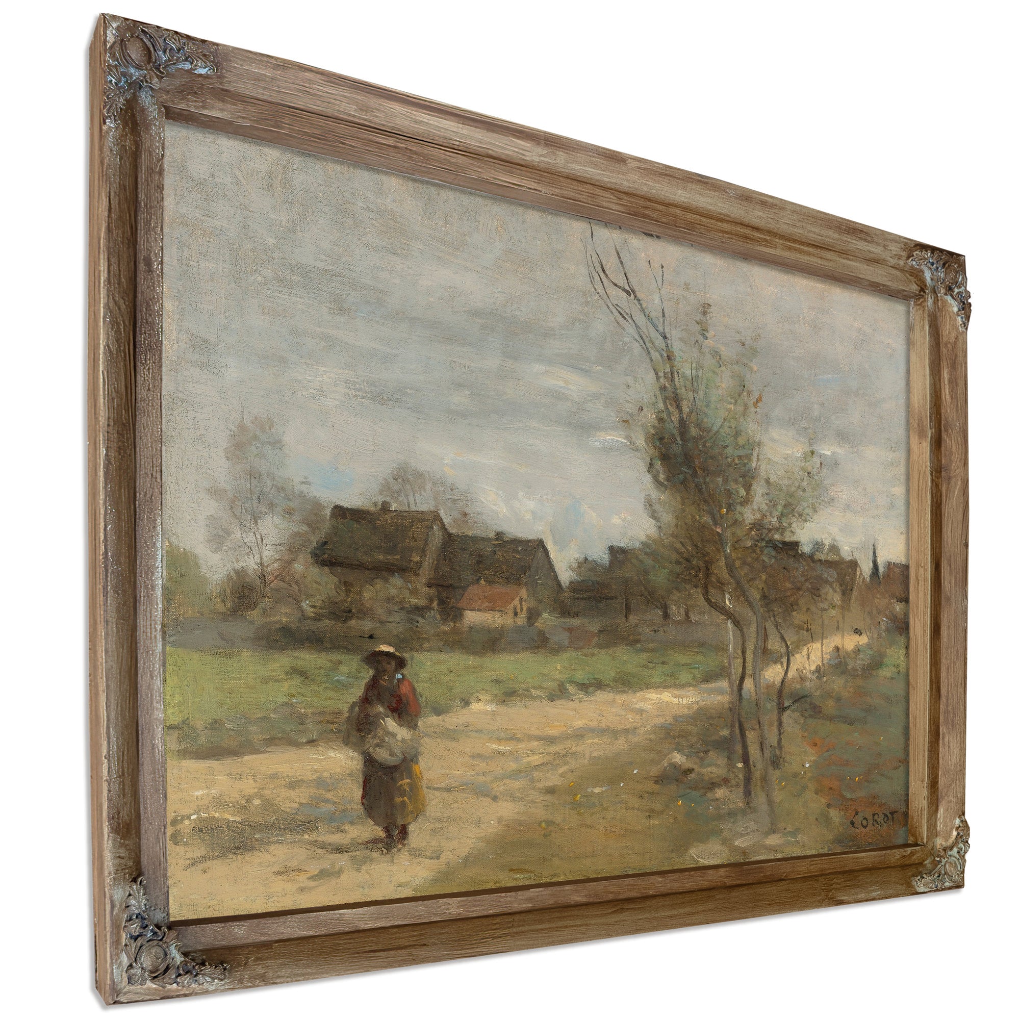 Paysanne Sur Une Route En Vue Dun By Camille Corot