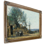 Paysans Attables la Porte Dun Cabaret By Camille Corot