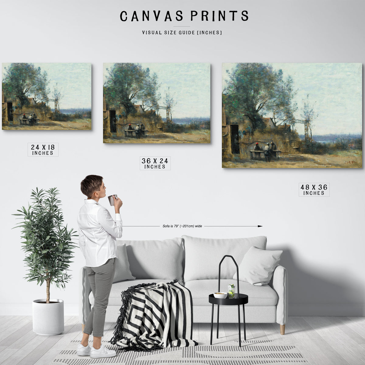 Paysans Attables la Porte Dun Cabaret By Camille Corot