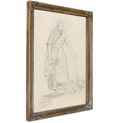 Peasant Girl Feeding Chickens S By Camille Corot